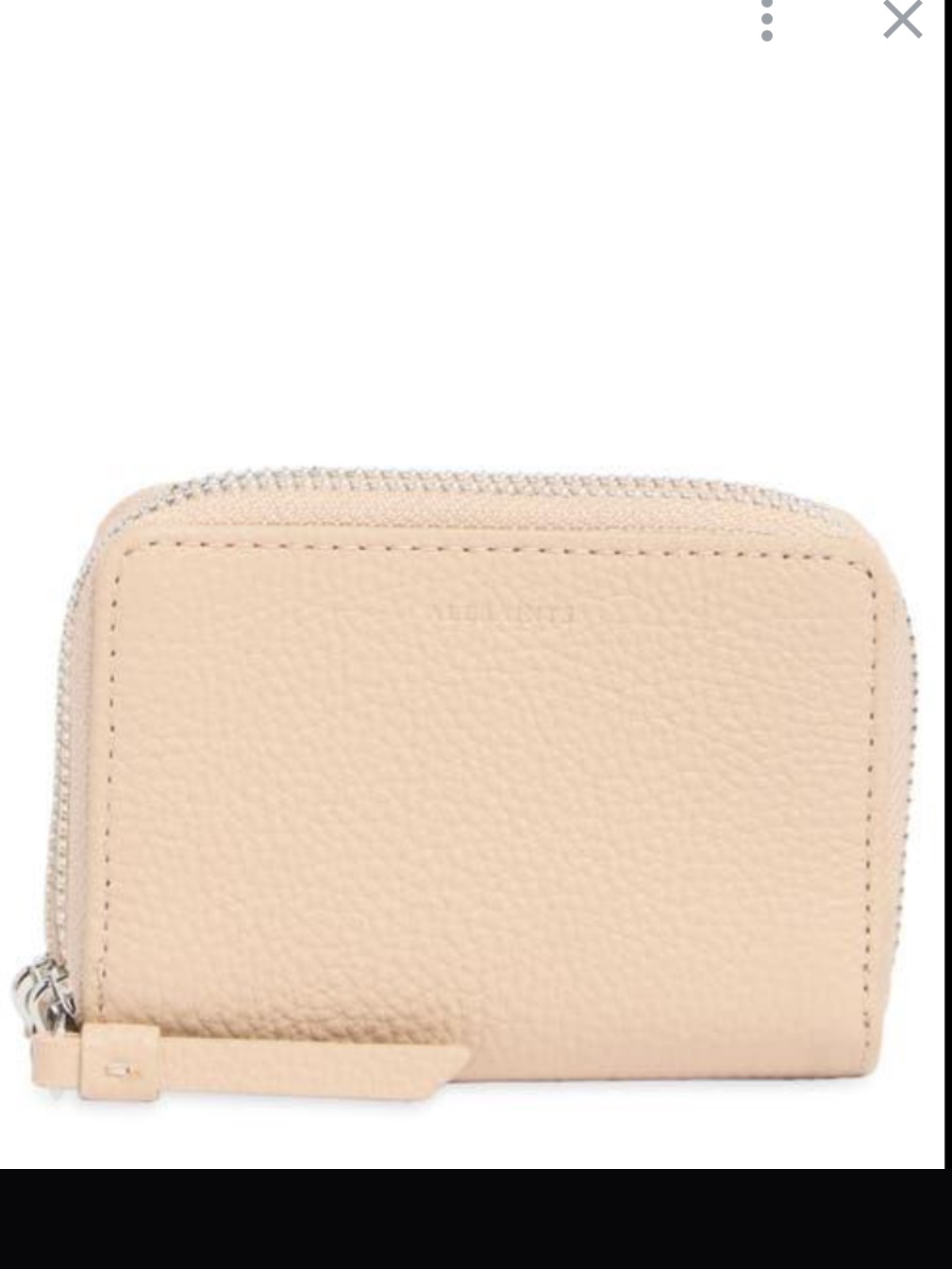 All Saints Pebbled Dusty Rose Zip Card Holder